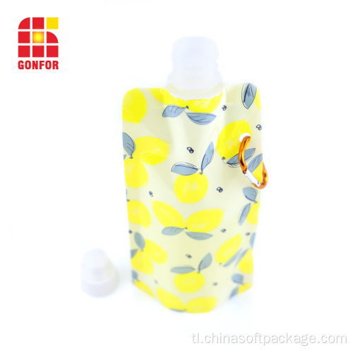 Flexible foldable water bote na may carabiner BPA libre